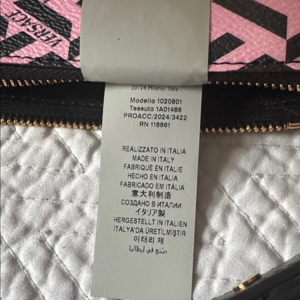 NWT Versace Pink and Black Shoulder Bag 2COA’s & dust bag, Sales tags Full set ! - Picture 12 of 16